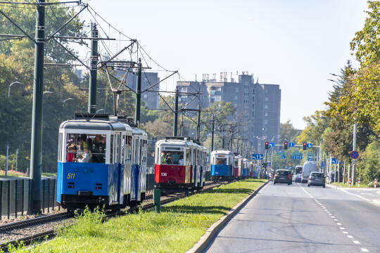 Wielka jubileuszowa parada tramwajów MPK w Krakowie