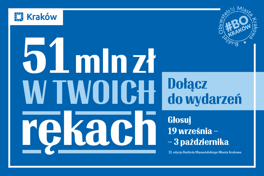 Kraków głosuje! Dołącz do wydarzeń promujących 12. edycję Budżetu Obywatelskiego Miasta Krakowa