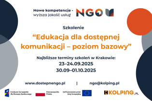 „Edukacja dla dostępnej komunikacji – poziom bazowy” - bezpłatne szkolenia dla NGO