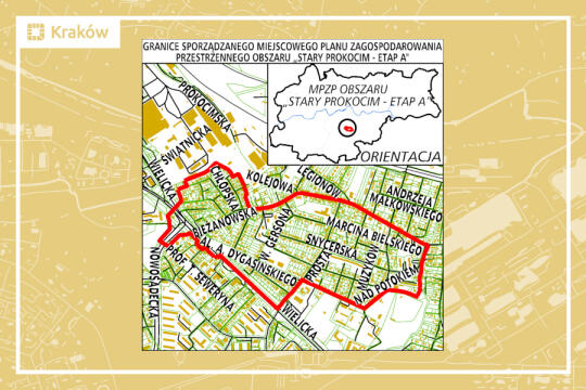 Granice miejscowego planu zagospodarowania przestrzennego obszaru „Stary Prokocim – etap A”
