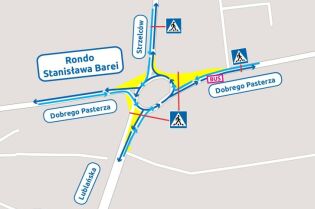Wrócił ruch okrężny na rondzie Barei tramwajdomistrzejowic.pl
