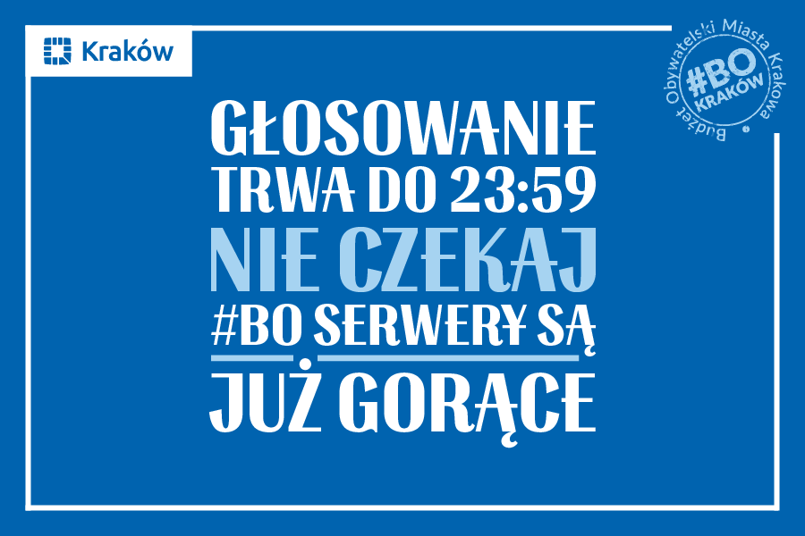 Ostatnie godziny głosowania w 12. edycji Budżetu Obywatelskiego Miasta Krakowa