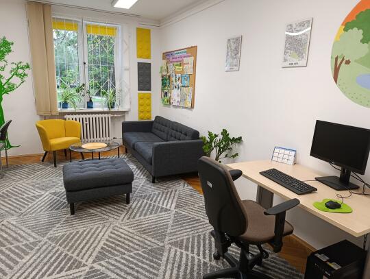 nowe, odświeżone wnętrze sali co-workingowej