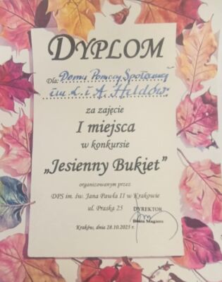Udział w konkursie „Jesienny Bukiet” – DPS Praska 25.