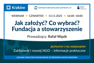 Webinar: Jak założyć? Co wybrać? Fundacja czy stowarzyszenie?