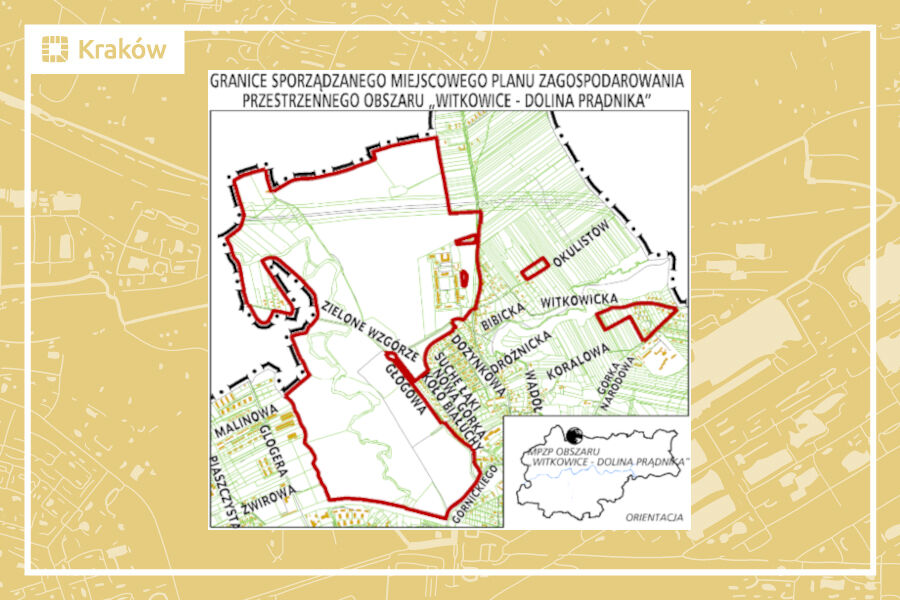 Granice projektu miejscowego planu zagospodarowania przestrzennego obszaru „Witkowice – Dolina Prądnika”