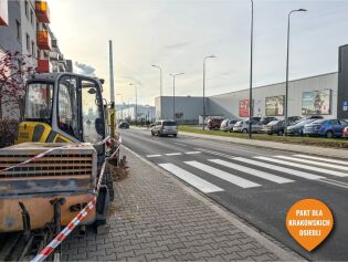 Przejście dla pieszych przez ul. Galicyjską prawie gotowe