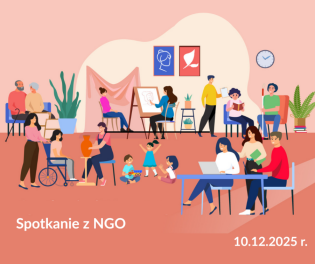 na zdjęciu widzimy wiele postaci wykonujących różne funkcje takie jak garncarstwo, malowanie, stoi osoba poruszająca się o lasce