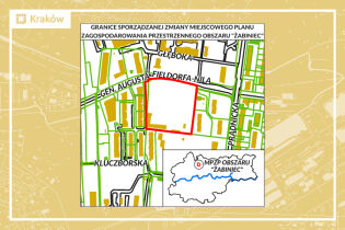 Granice projektu miejscowego planu zagospodarowania przestrzennego obszaru „Żabiniec”