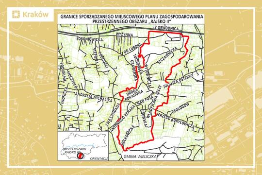 Granice miejscowego planu zagospodarowania przestrzennego obszaru „Rajsko II”