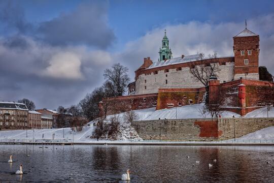 Zima, Wawel, śnieg