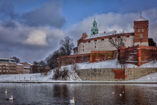 Zima, Wawel, śnieg
