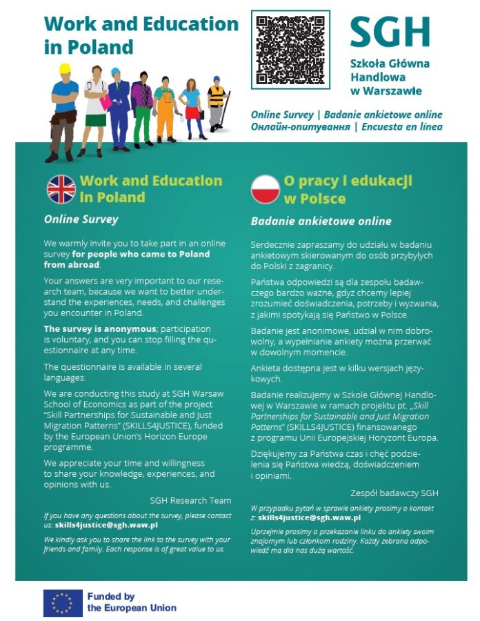 O pracy i edukacji w Polsce – zaproszenie do wzięcia udziału w ankiecie SGH