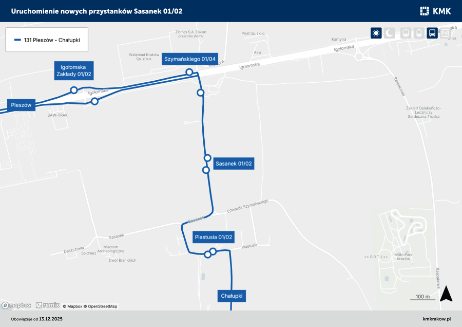Nowe przystanki dla linii 131