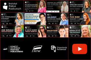 na zdjęci widnieją liczne sylwetki osób. które biorą udział w podkastach. 