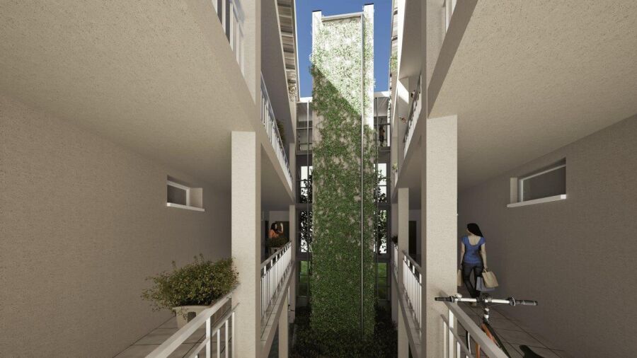 Wizualizacja windy w budynku przy ul. Borkowskiej 29