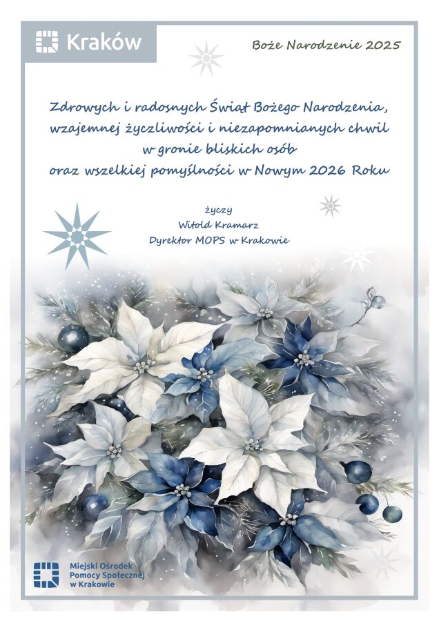 Życzenia Dyrektora MOPS w Krakowie z okazji świąt Bożego Narodzenia2