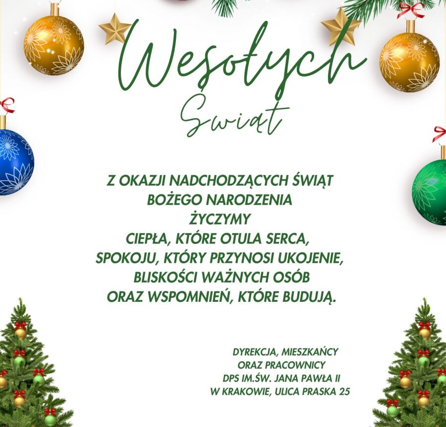 Życzenia świąteczne - Boże Narodzenie 2025