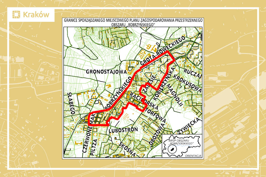 Granice projektu miejscowego planu zagospodarowania przestrzennego obszaru „Bobrzyńskiego”