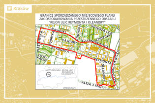 Granice projektu miejscowego planu zagospodarowania przestrzennego obszaru „Rejon ulic Reymonta i Oleandry”