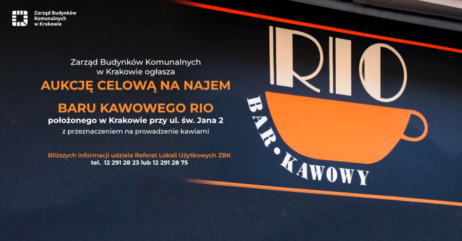Aukcja celowa na najem baru RIO