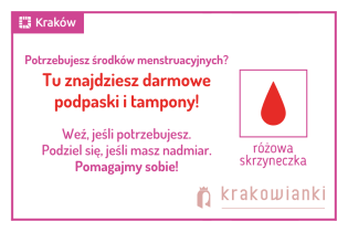 Różowa skrzyneczka - Tu znajdziesz darmowe podpaski i tampony!