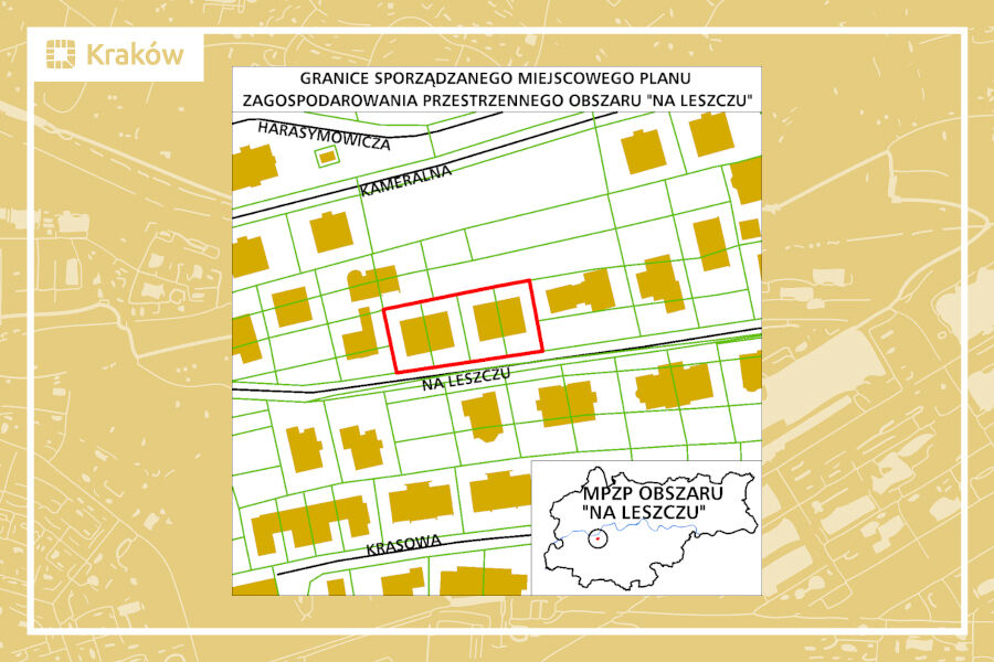 Granice projektu miejscowego planu zagospodarowania przestrzennego obszaru obszaru „Na Leszczu”
