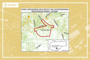 Granice projektu miejscowego planu zagospodarowania przestrzennego obszaru obszaru „Cechowa”