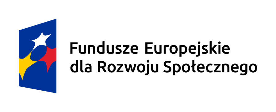 Logo Fundacji Europejskiej dla Rozwoju Społecznego (trzy pięcioramienne gwiazdy w kolorach białym, czerwonym oraz żółtym na granatowym tle).