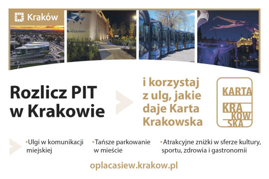 Banner promujący akcję "Rozlicz PIT w Krakowie".