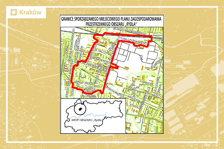 Granice miejscowego planu zagospodarowania przestrzennego obszaru „Rydla”
