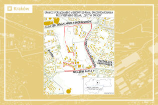 Granice projektu miejscowego planu zagospodarowania przestrzennego obszaru „Czyżyny Zachód”