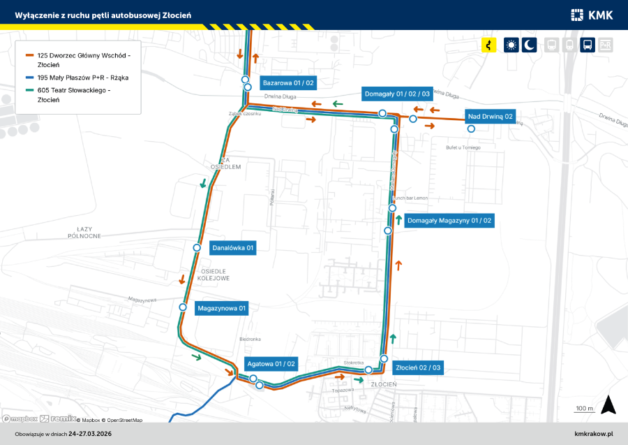 Wyłączenie z ruchu pętli autobusowej Złocień 