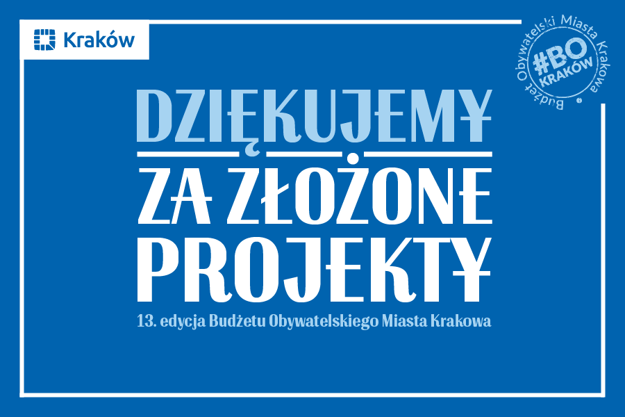 Na grafice tekst: Dziękujemy za złożone projekty