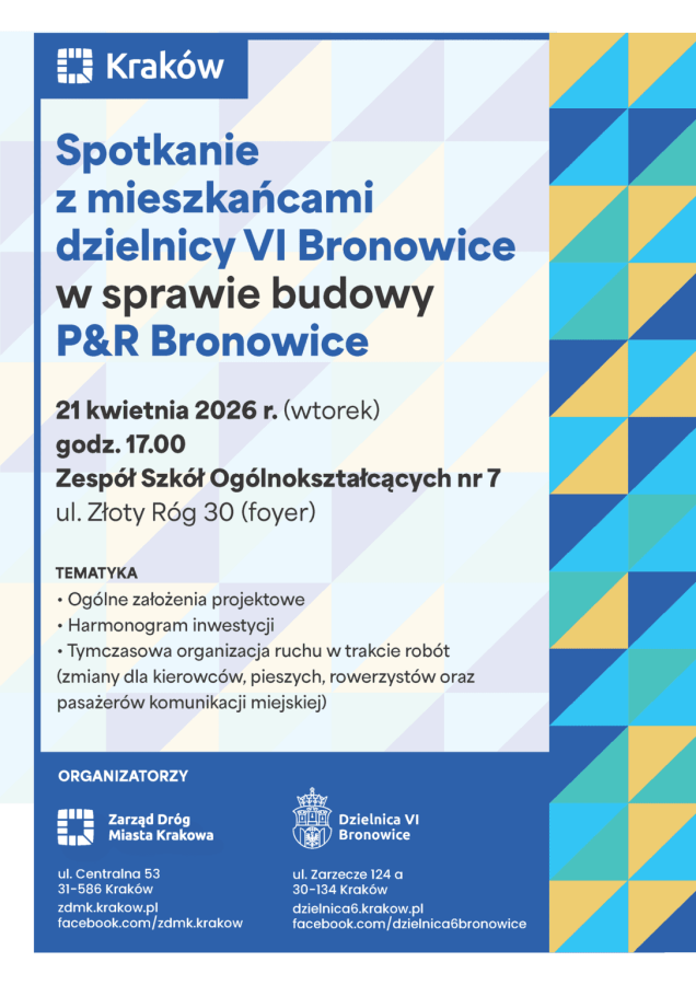 Park & Ride Bronowice – spotkanie z mieszkańcami 