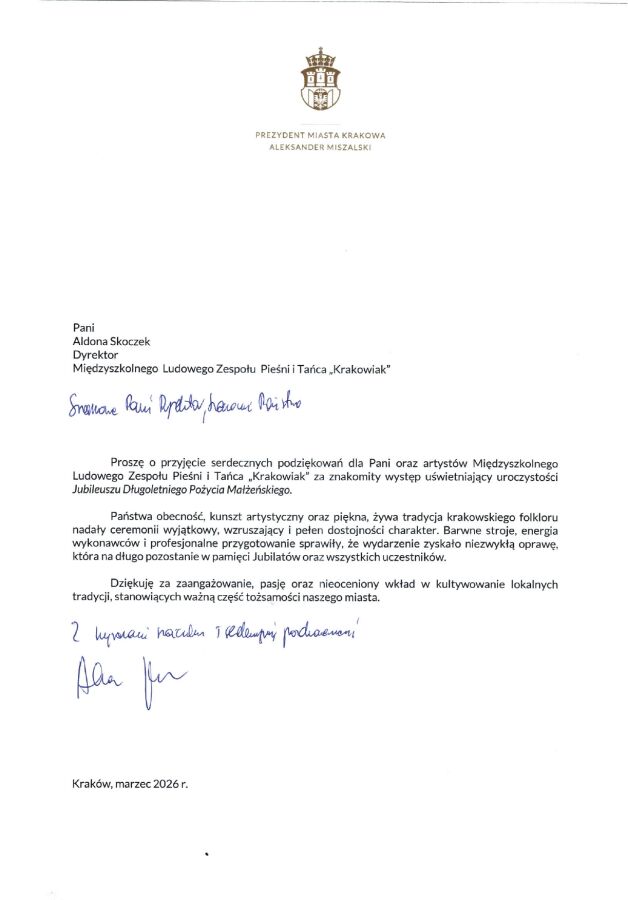 Złote Gody. Podziękowanie Prezydenta.jpg