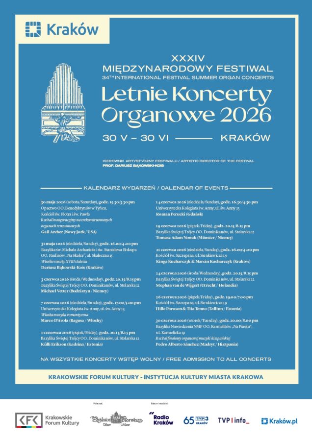 plakat koncerty organowe