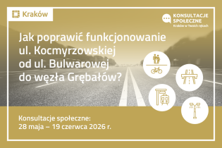 Konsultacje społeczne: Jak poprawić funkcjonowanie ul. Kocmyrzowskiej od ul. Bulwarowej do węzła Grębałów?