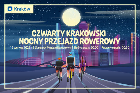 Już jutro, 12 czerwca, czwarty Krakowski Nocny Przejazd Rowerowy