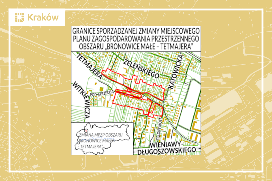 Granice miejscowego planu zagospodarowania przestrzennego obszaru „Bronowice Małe – Tetmajera”
