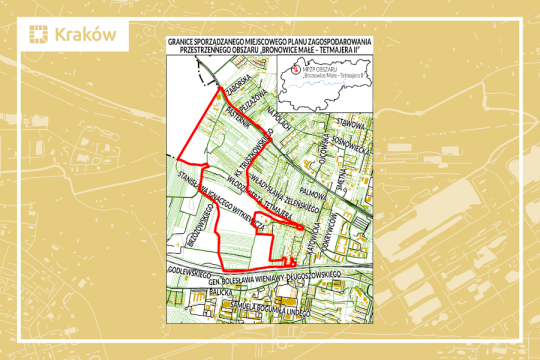 Granice miejscowego planu zagospodarowania przestrzennego obszaru „Bronowice Małe – Tetmajera II”