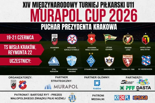 Od 19 do 21 czerwca XIV Murapol Cup – Puchar Prezydenta Miasta Krakowa: wielkie piłkarskie emocje pod Wawelem