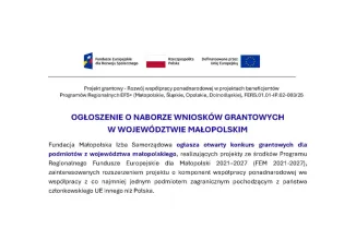 Ogłoszenie o naborze wniosków grantowych