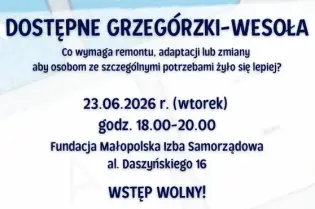 Spotkanie edukacyjne z Ambasadorem Rewitalizacji Grzegórzki-Wesoła, 23.06.2026, godz. 18:00-20:00. W