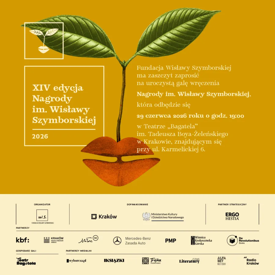 XIV edycja Nagrody im. Wisławy Szymborskiej, gala wręczenia 29 czerwca 2016 w Krakowie.