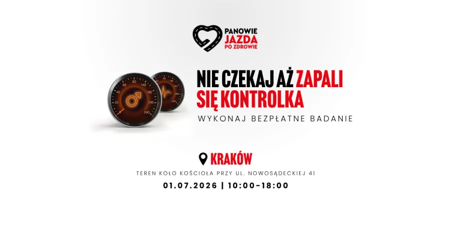 Bezpłatne badanie zdrowia w Krakowie, 1 lipca 2026, godz. 10:00-18:00.