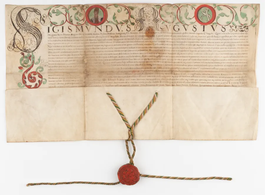 1. Dokument króla Zygmunta Augusta dla cechu stolarzy krakowskich, 1565  fot. Marcin Gulis.jpg
