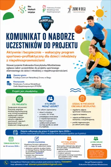 Aktywne wakacje dla dzieci i młodzieży z niepełnosprawnościami