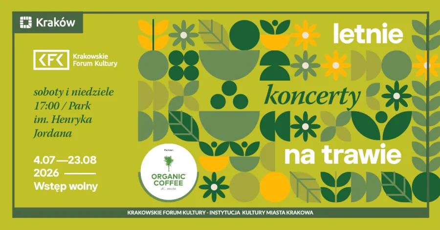 Letnie koncerty na trawie w Krakowie, 4.07-23.08.2026, wstęp wolny.