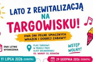 Lato z rewitalizacją na Targowisku, wydarzenia 11 i 29 lipca 2026, wstęp wolny, atrakcje dla rodzin.